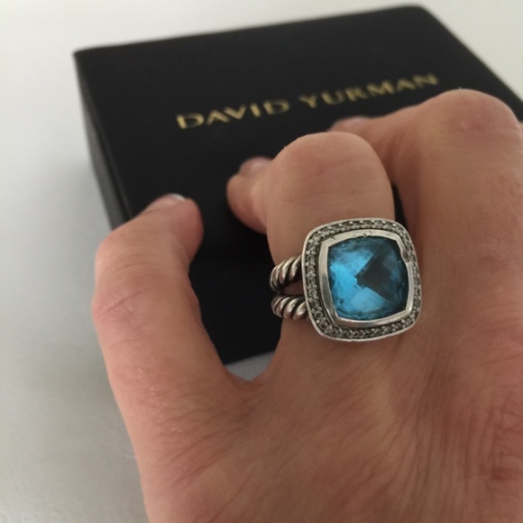 David Yurman The Albion Collection Blue Topaz,13.50 carat weight Pave’ Diamonds. - Picture 5 of 6